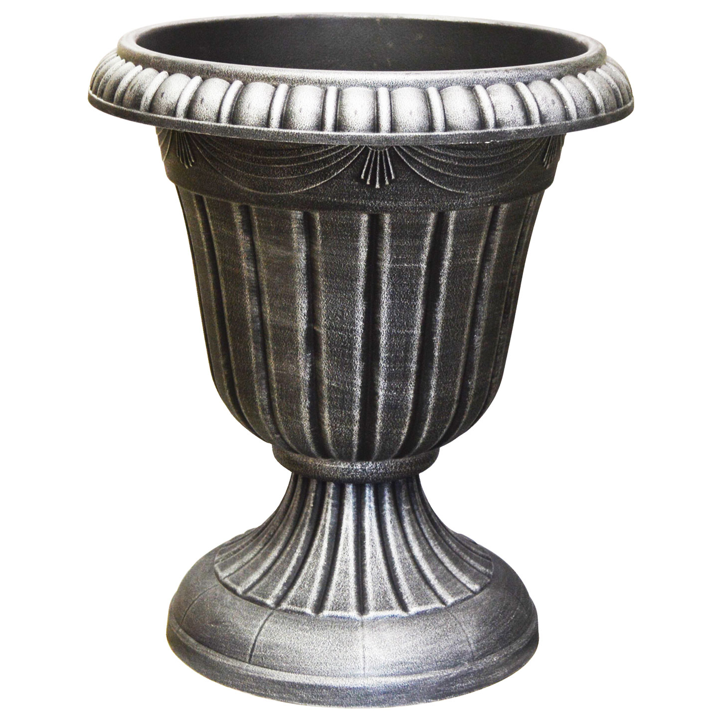 18" TALL URN BLACK SILVER