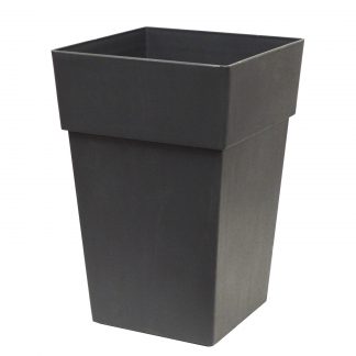 Milano Tall Square Planter - Pewter, 21"
