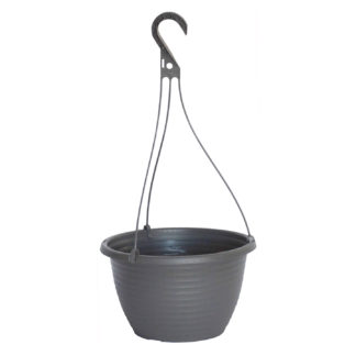 Abby Hanging Basket - Pewter, 11"